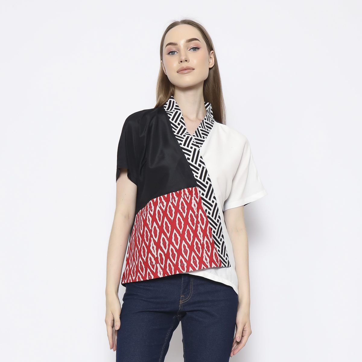 Irene Blouse Red Black