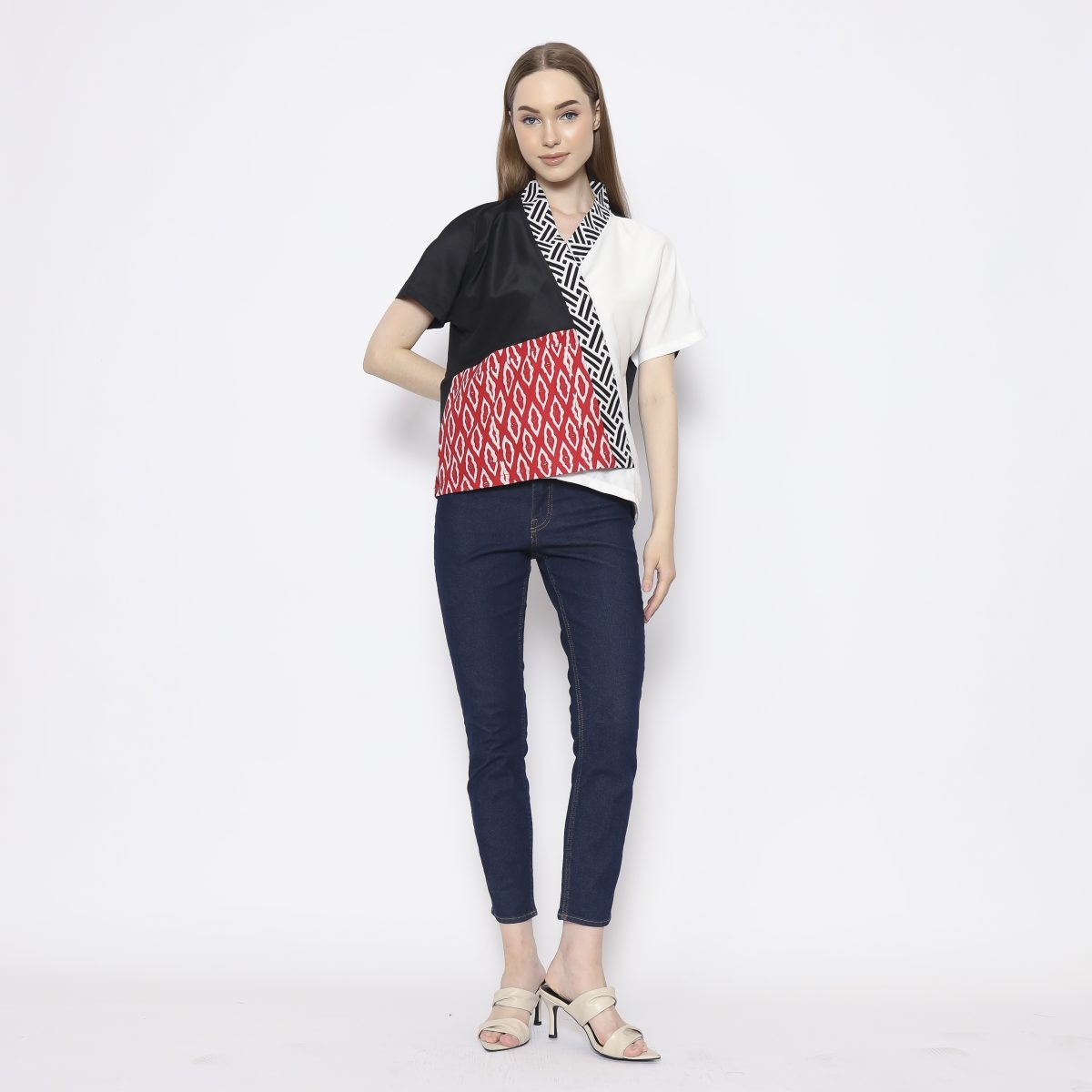 Irene Blouse Red Black - Image 6