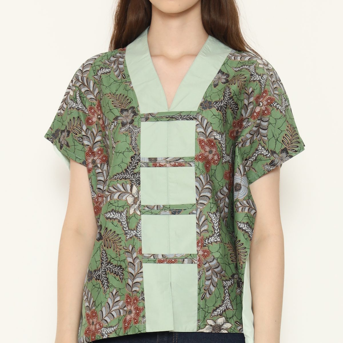 Olivia Blouse Flower Green - Image 2