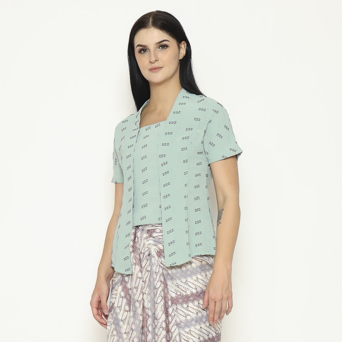 Yasmine Blouse Stripe Green - Image 3