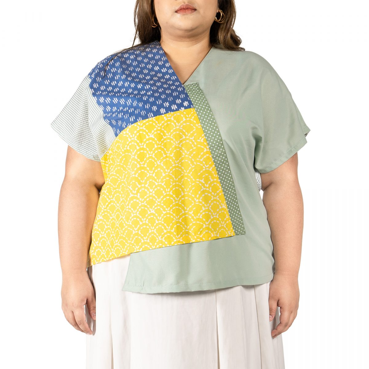 Belle Blouse Green Yellow - Image 2