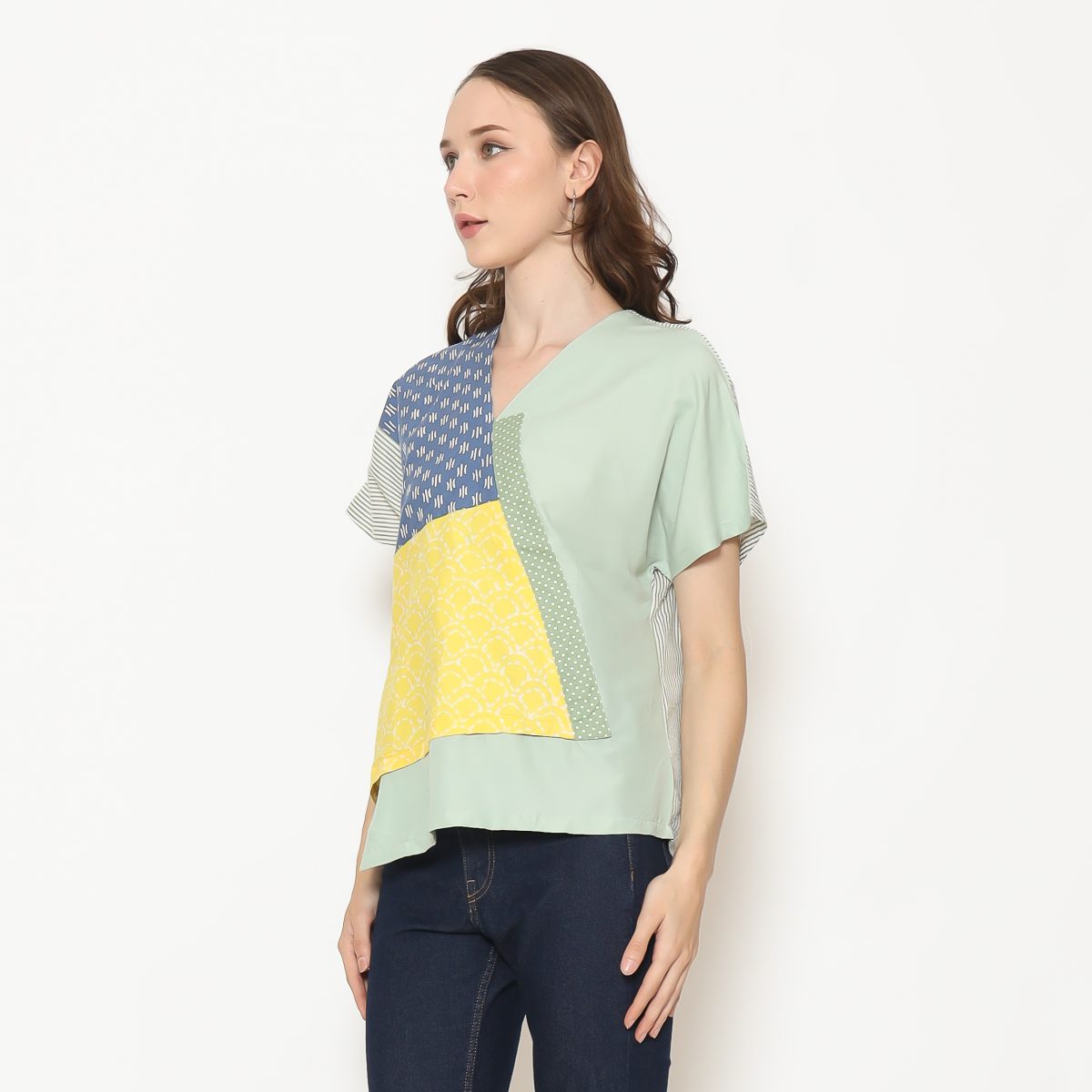 Belle Blouse Green Yellow - Image 4