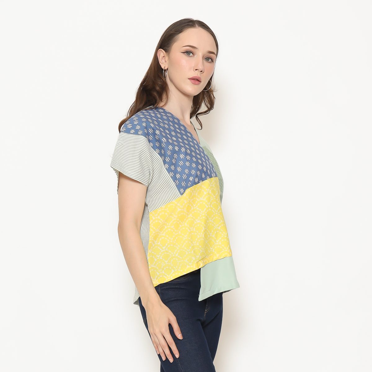 Belle Blouse Green Yellow - Image 3