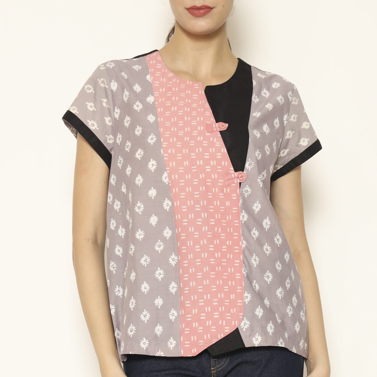 Amaranth Blouse Grey Pink - Image 2