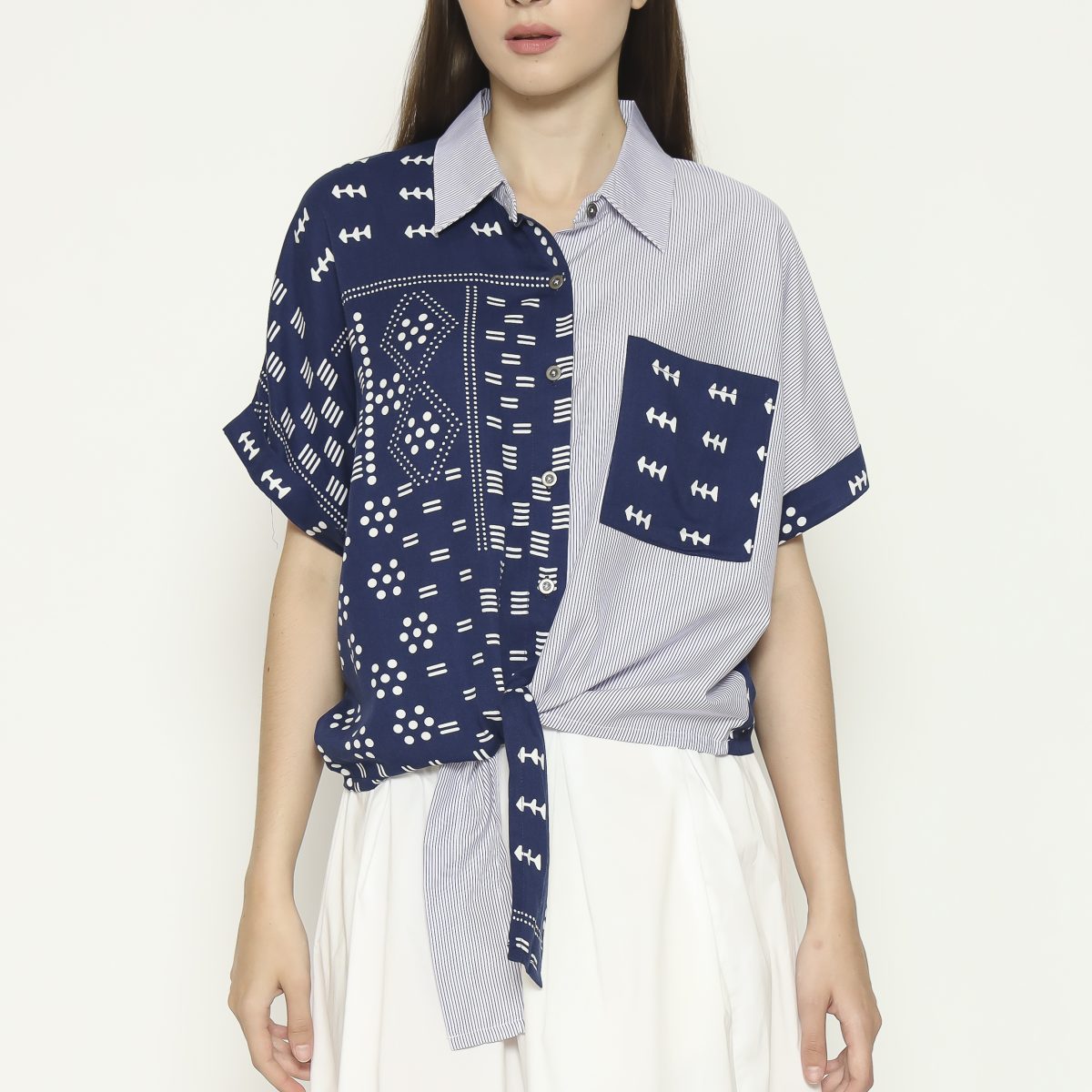 Esther Shirt Stripe Navy - Image 2