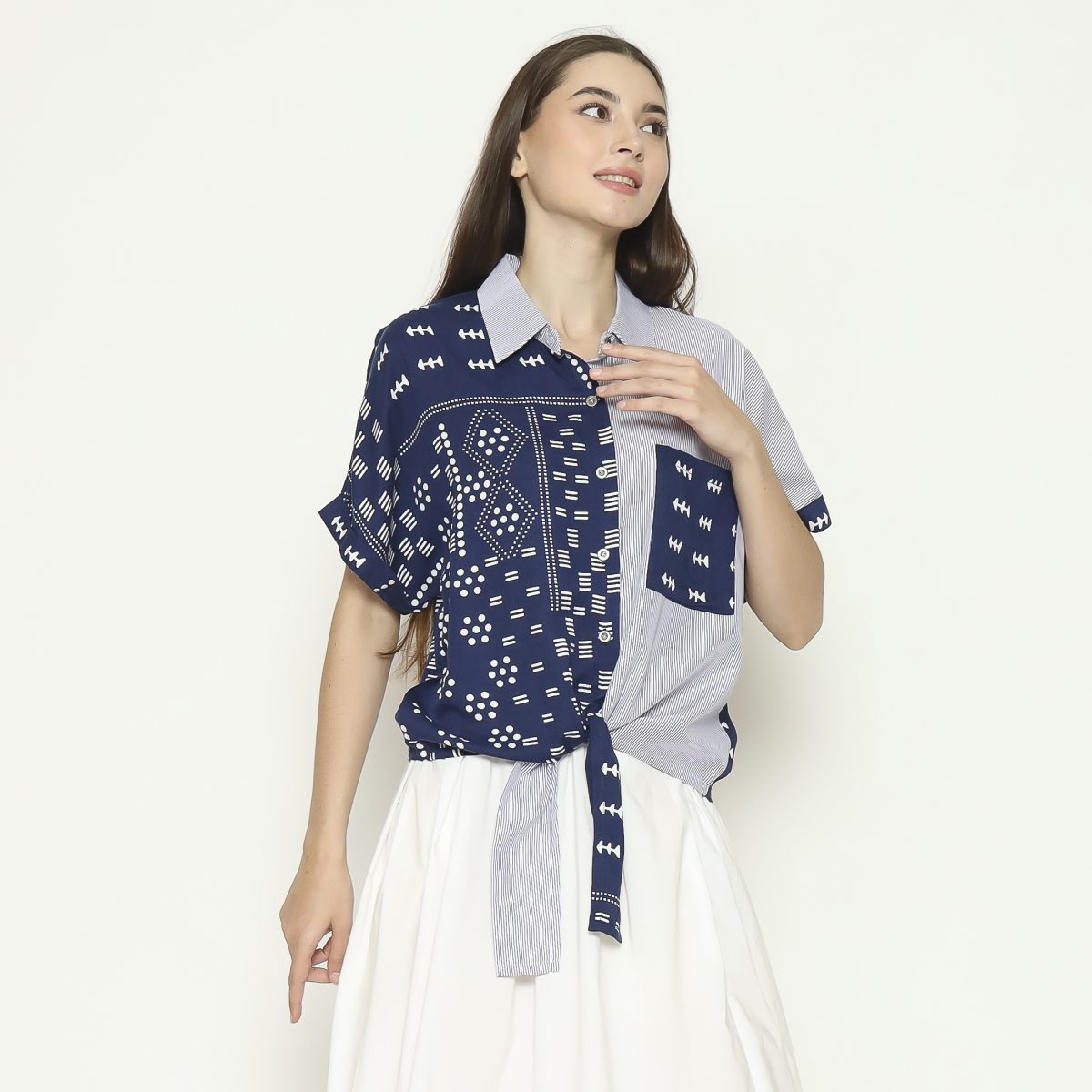 Esther Shirt Stripe Navy - Image 3
