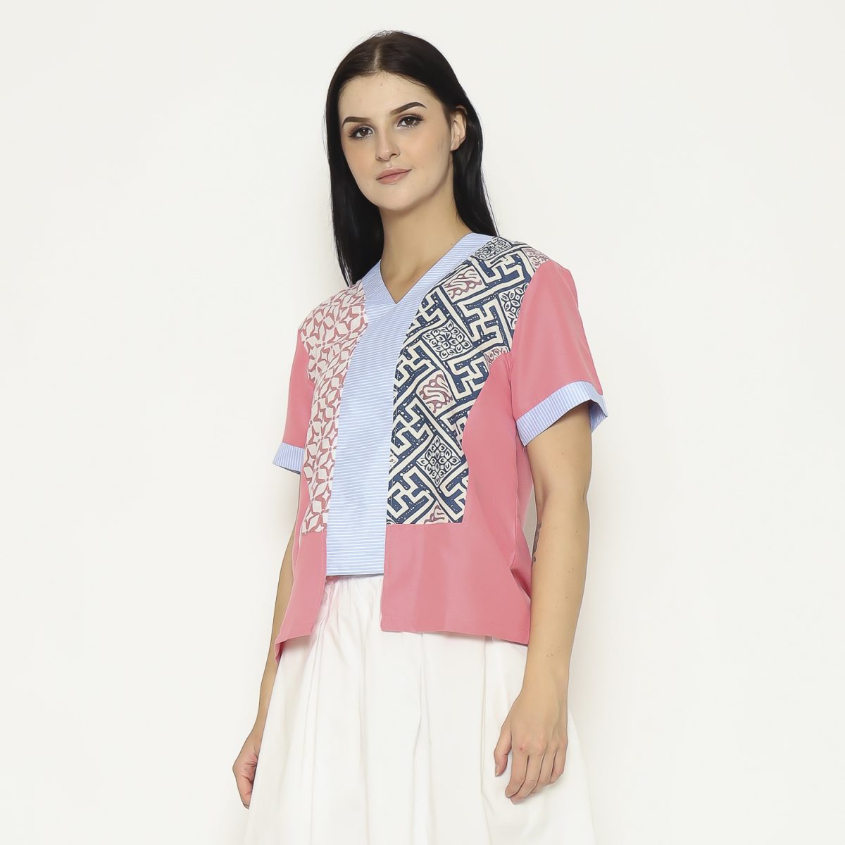 Michela Blouse Pink Blue - Image 3