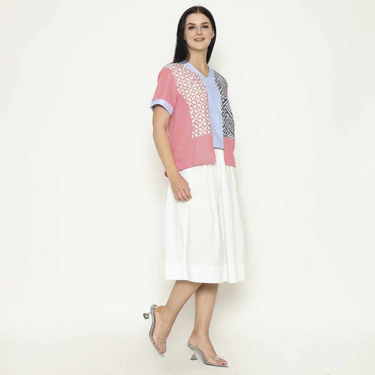 Michela Blouse Pink Blue - Image 4