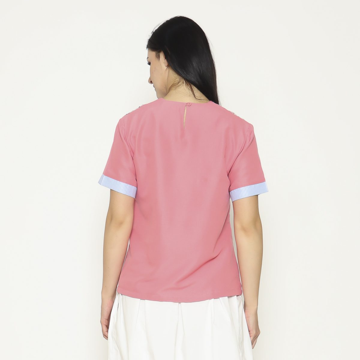 Michela Blouse Pink Blue - Image 5