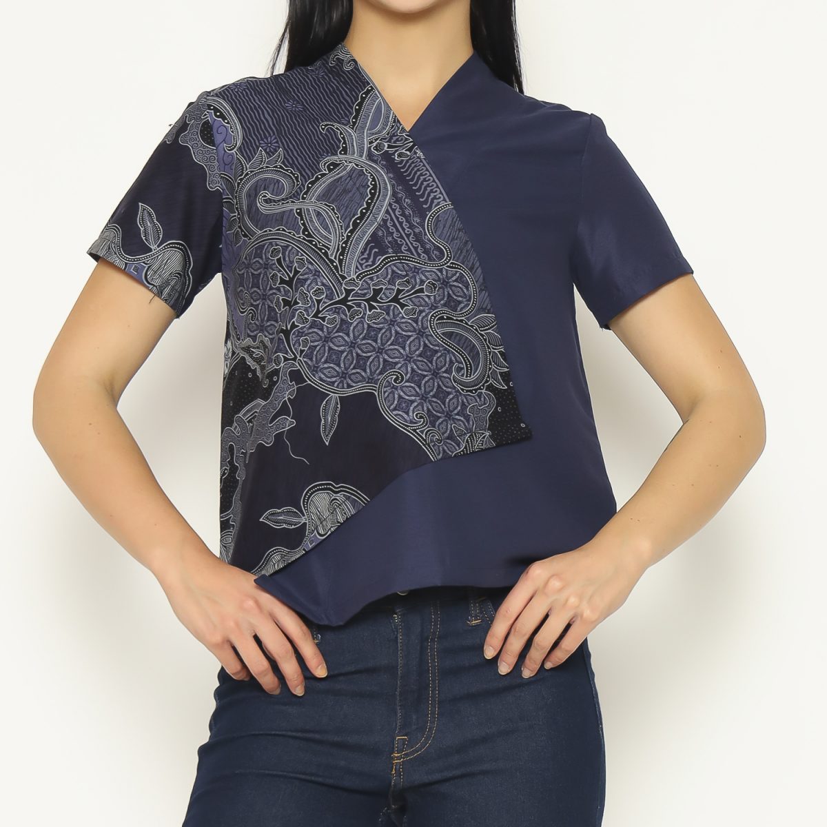 Leslie Blouse Multi Navy - Image 2