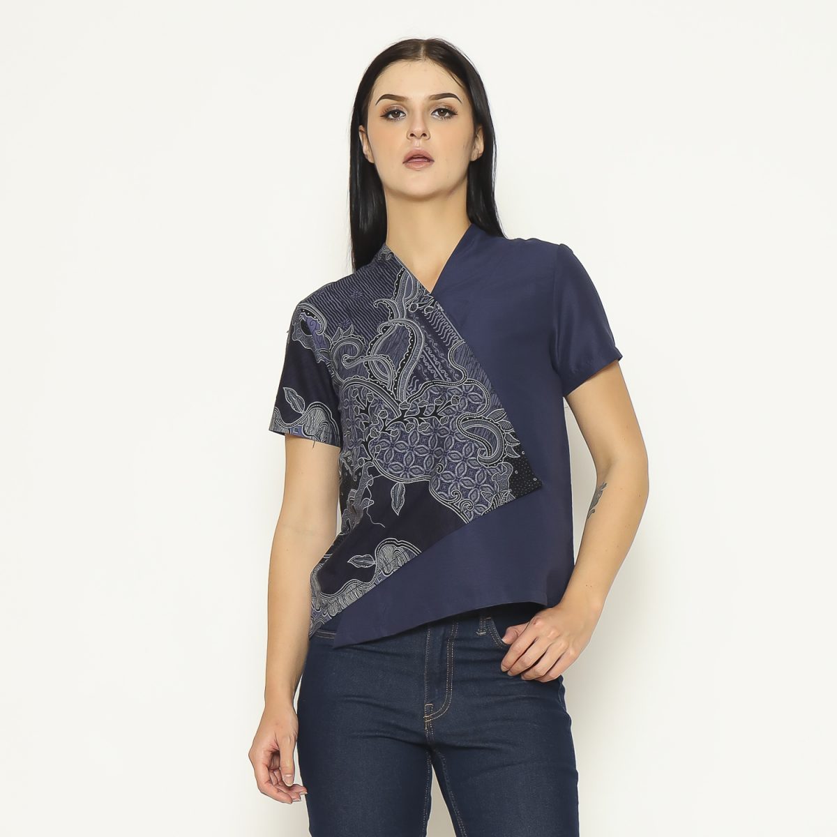 Leslie Blouse Multi Navy
