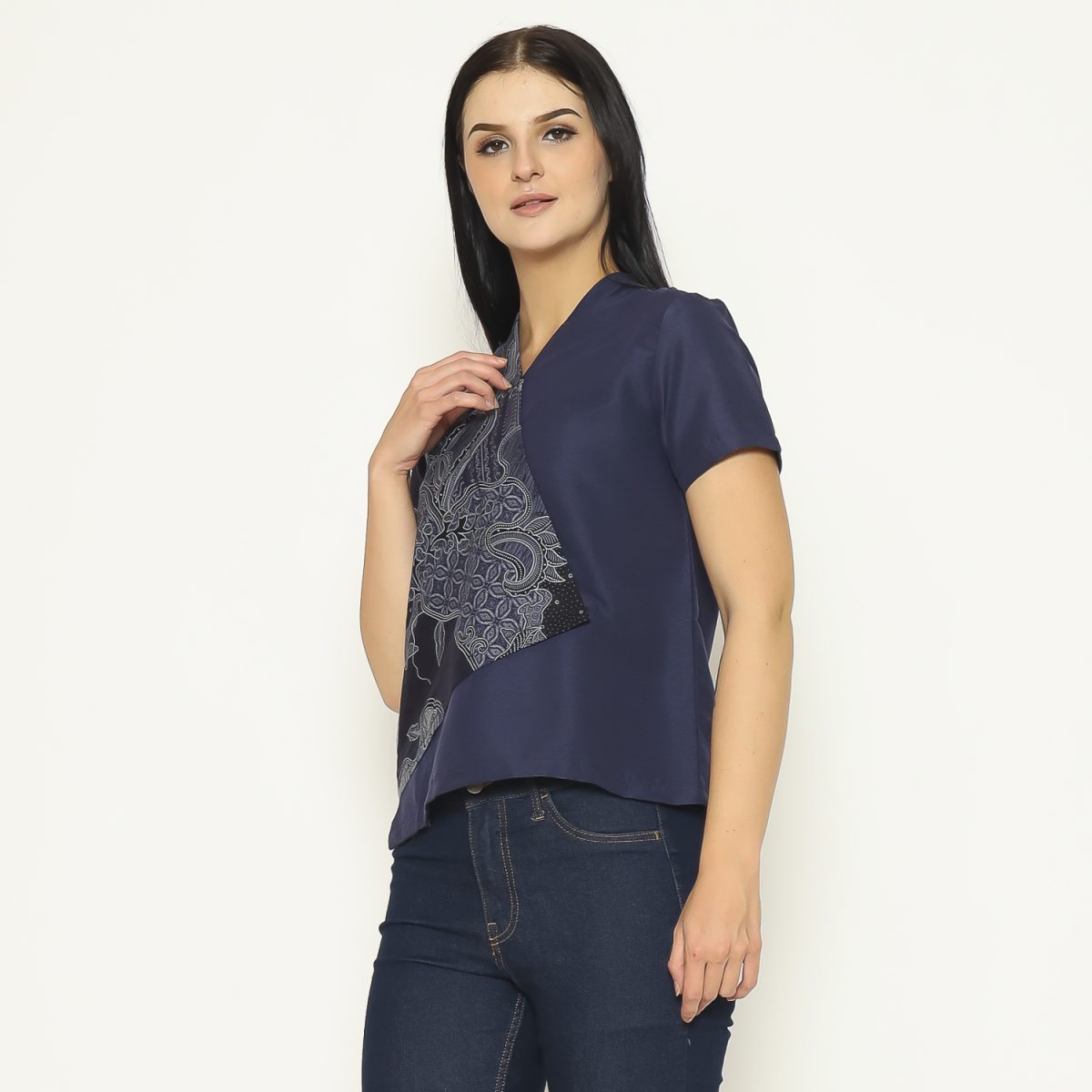 Leslie Blouse Multi Navy - Image 4