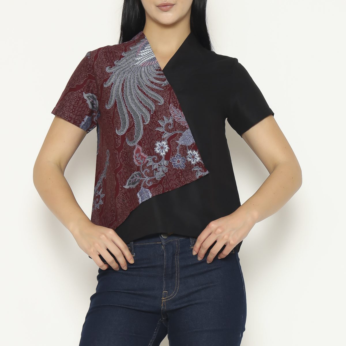 Leslie Blouse Maroon - Image 2
