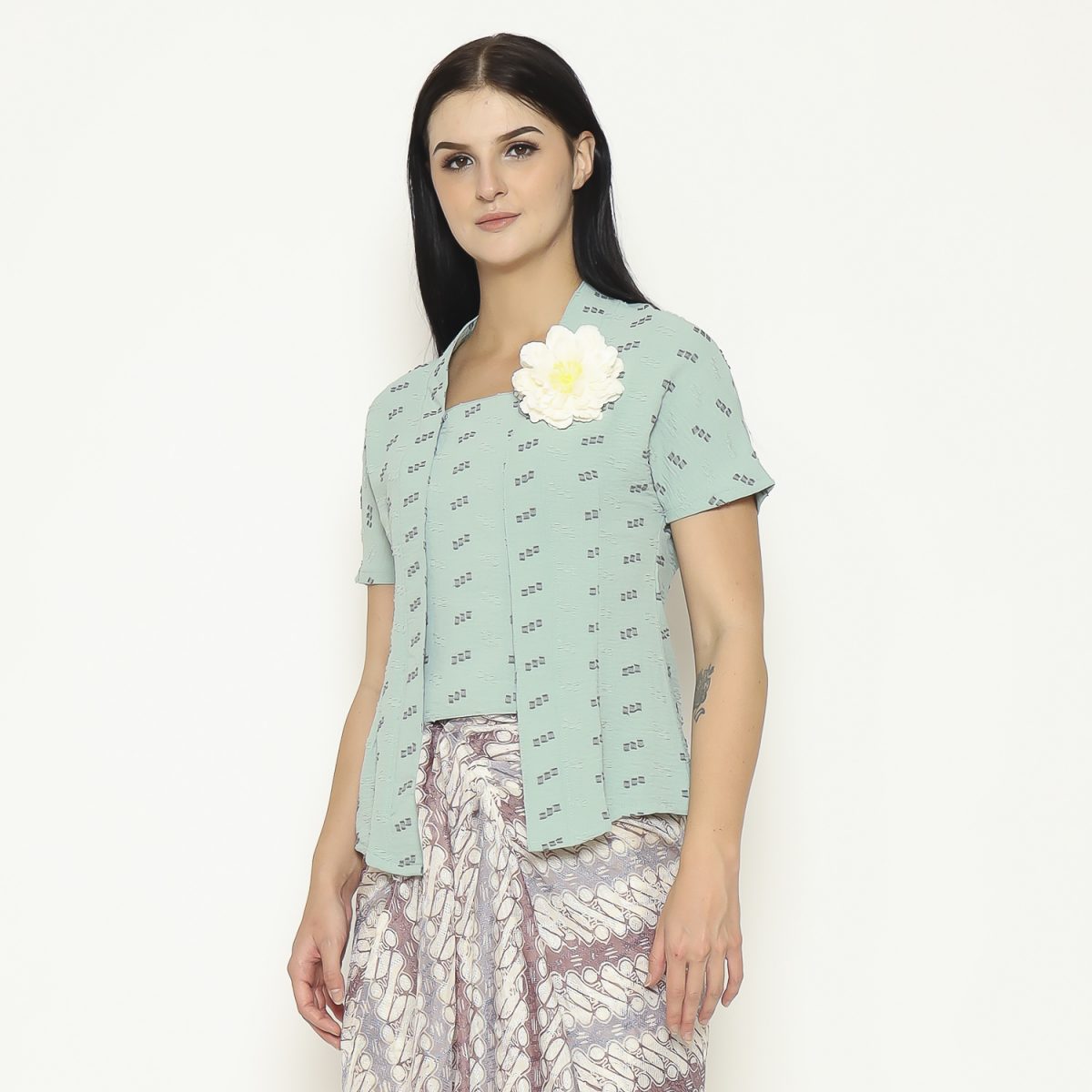Yasmine Blouse Stripe Green - Image 3