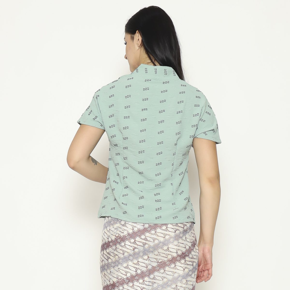 Yasmine Blouse Stripe Green - Image 5