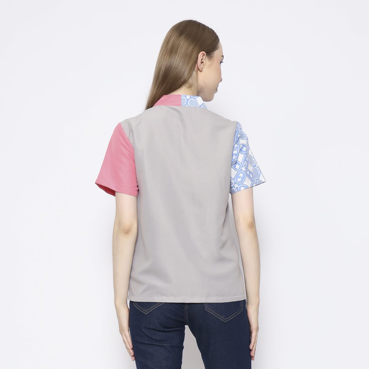 Narumi Blouse Blue Pink - Image 5