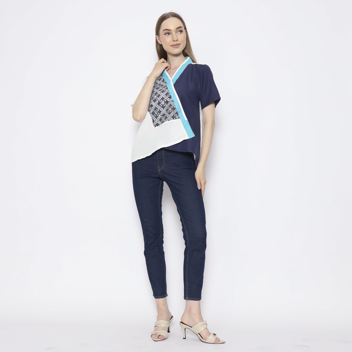 Lily Blouse Navy - Image 6