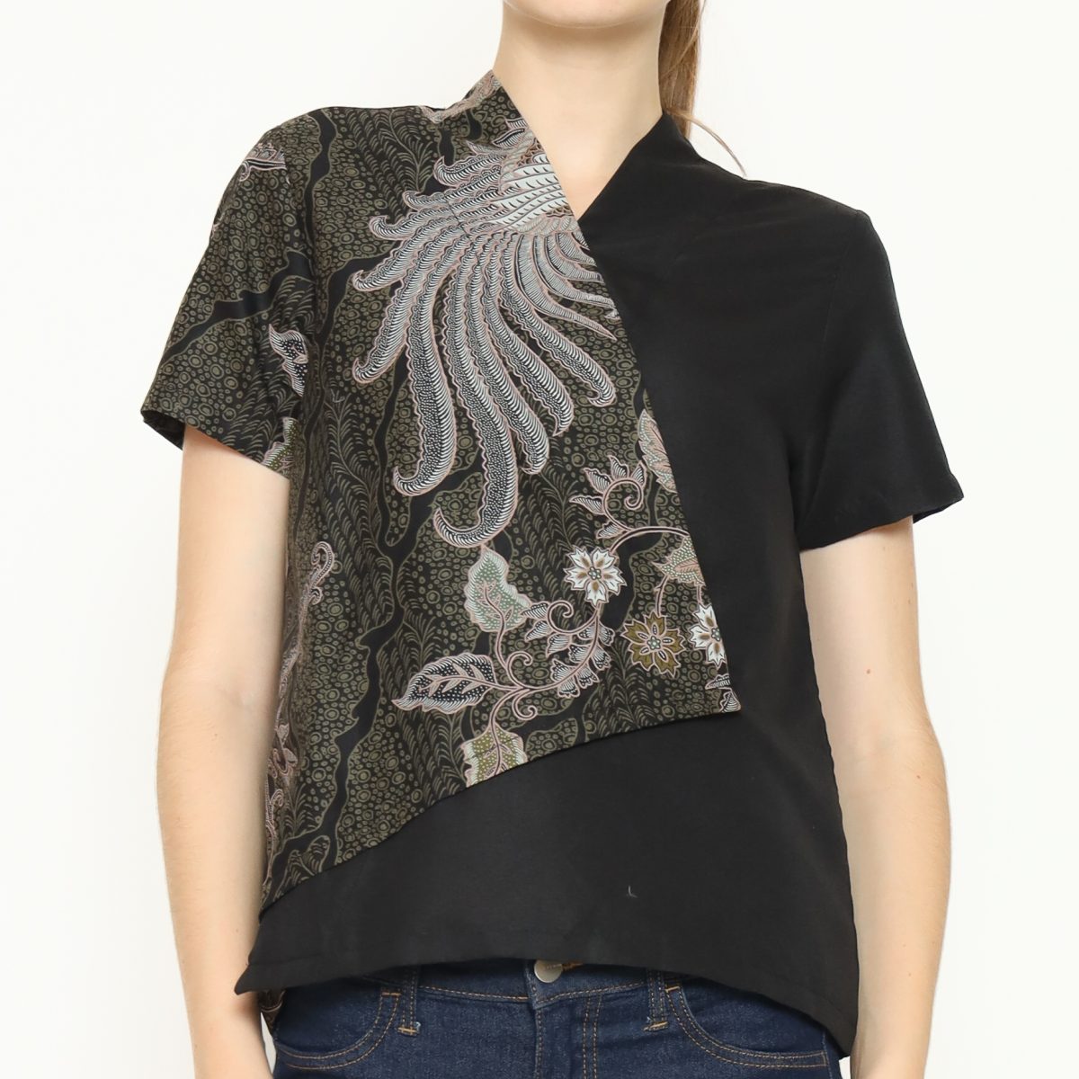 Leslie 2 Blouse Black Green - Image 2