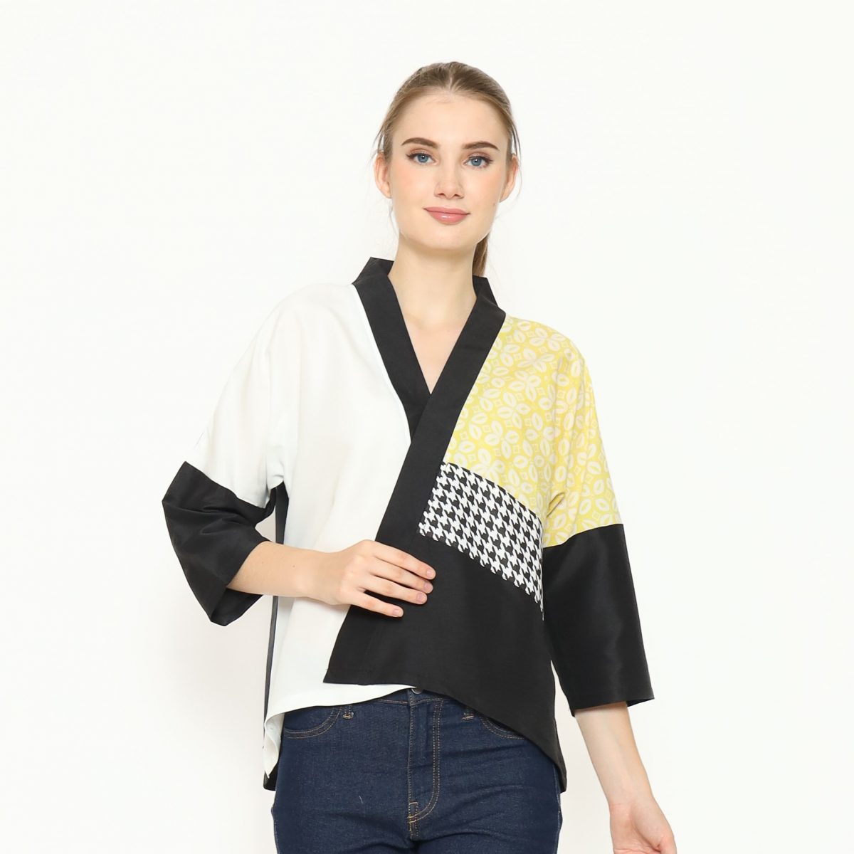 Amanda Blouse Black Yellow