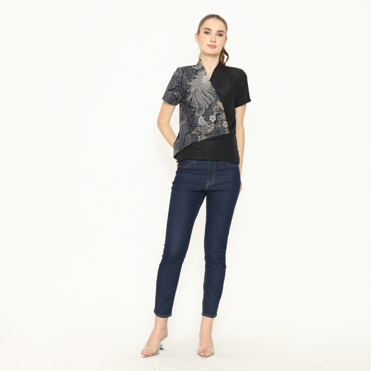 Leslie 2 Blouse Black Grey - Image 5