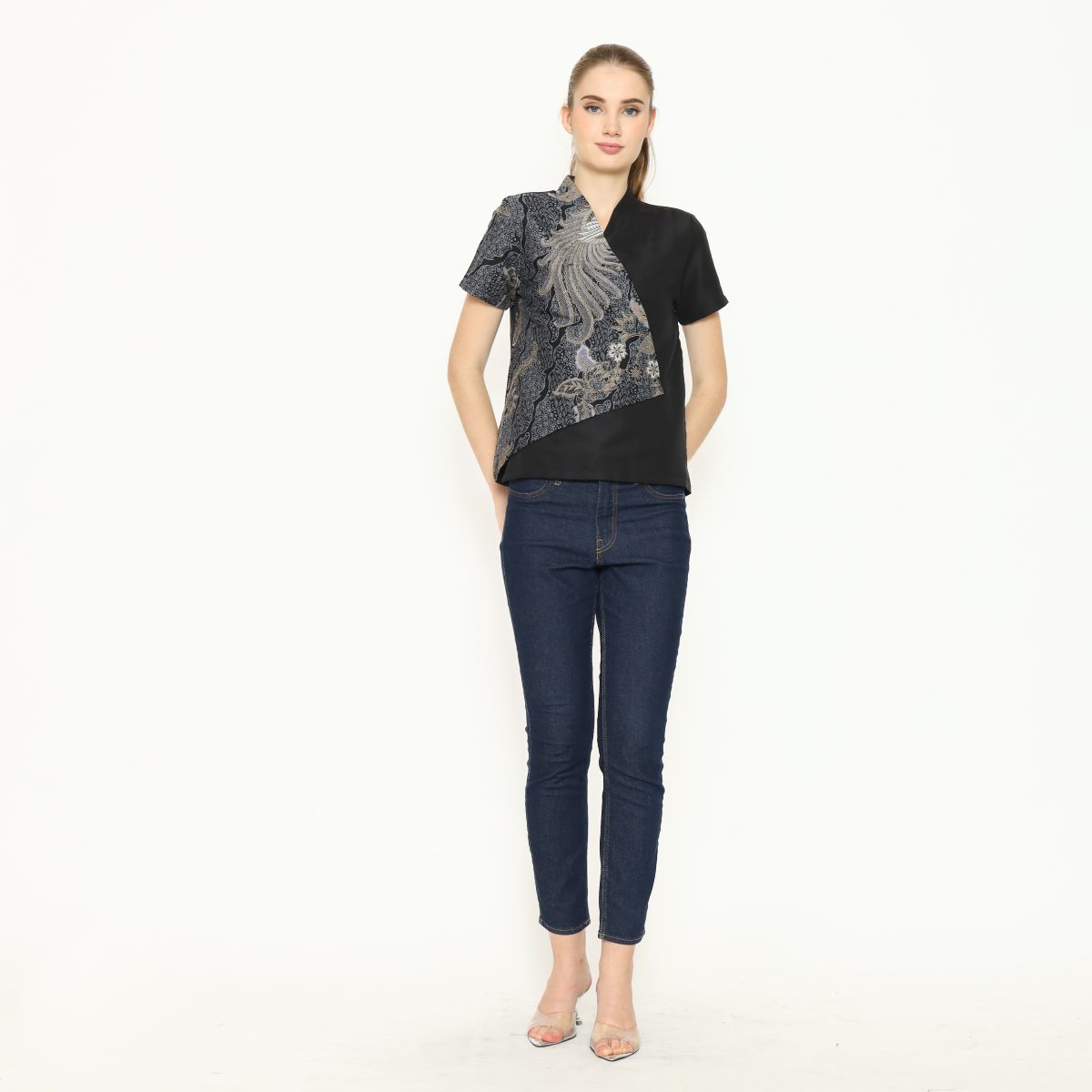 Leslie 2 Blouse Black Grey - Image 6