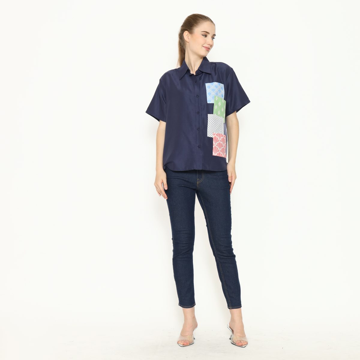Mozaic Shirt Navy - Image 9