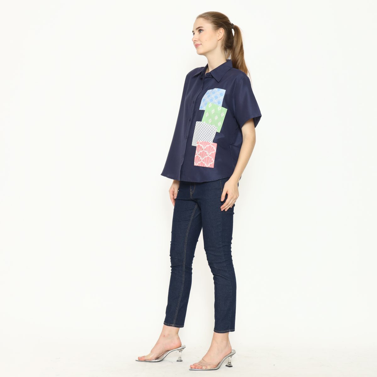 Mozaic Shirt Navy - Image 3