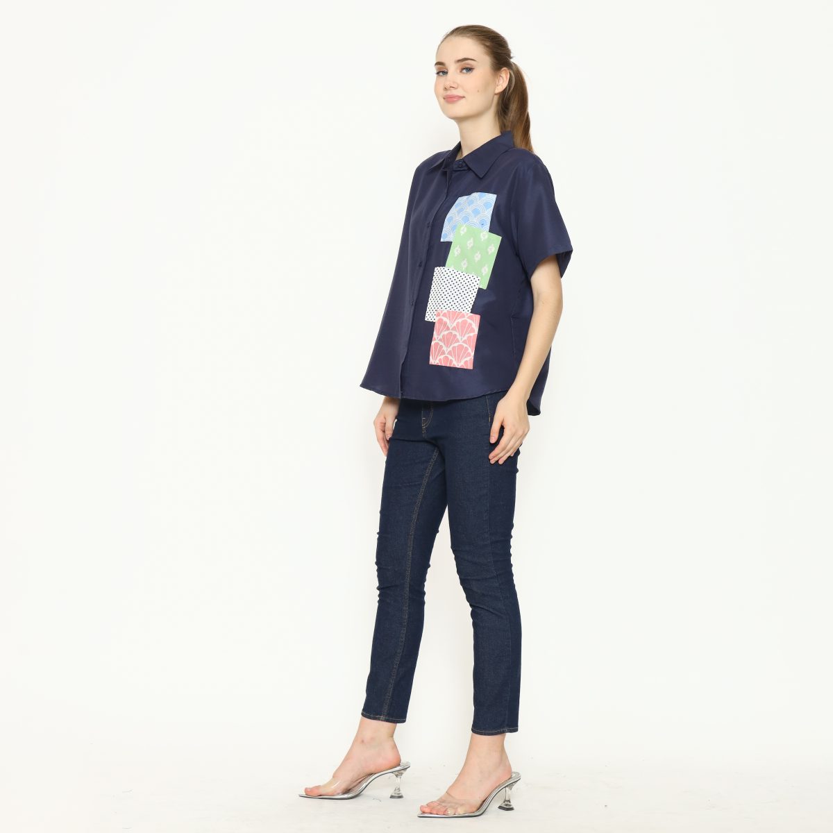 Mozaic Shirt Navy - Image 4