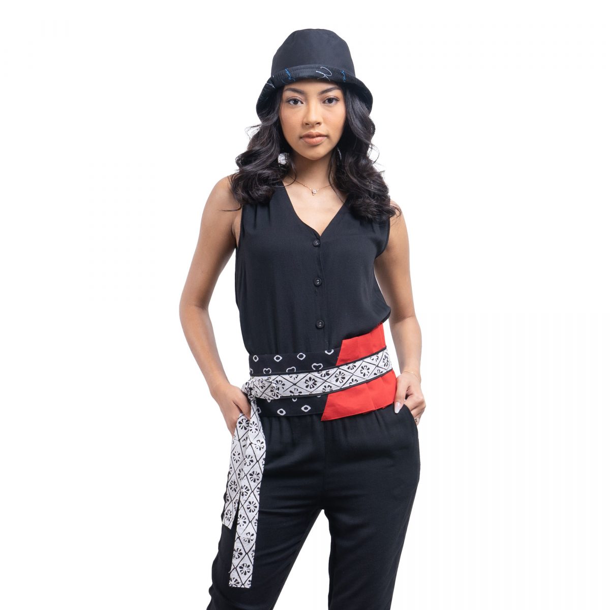 Obi Belt Black Cream