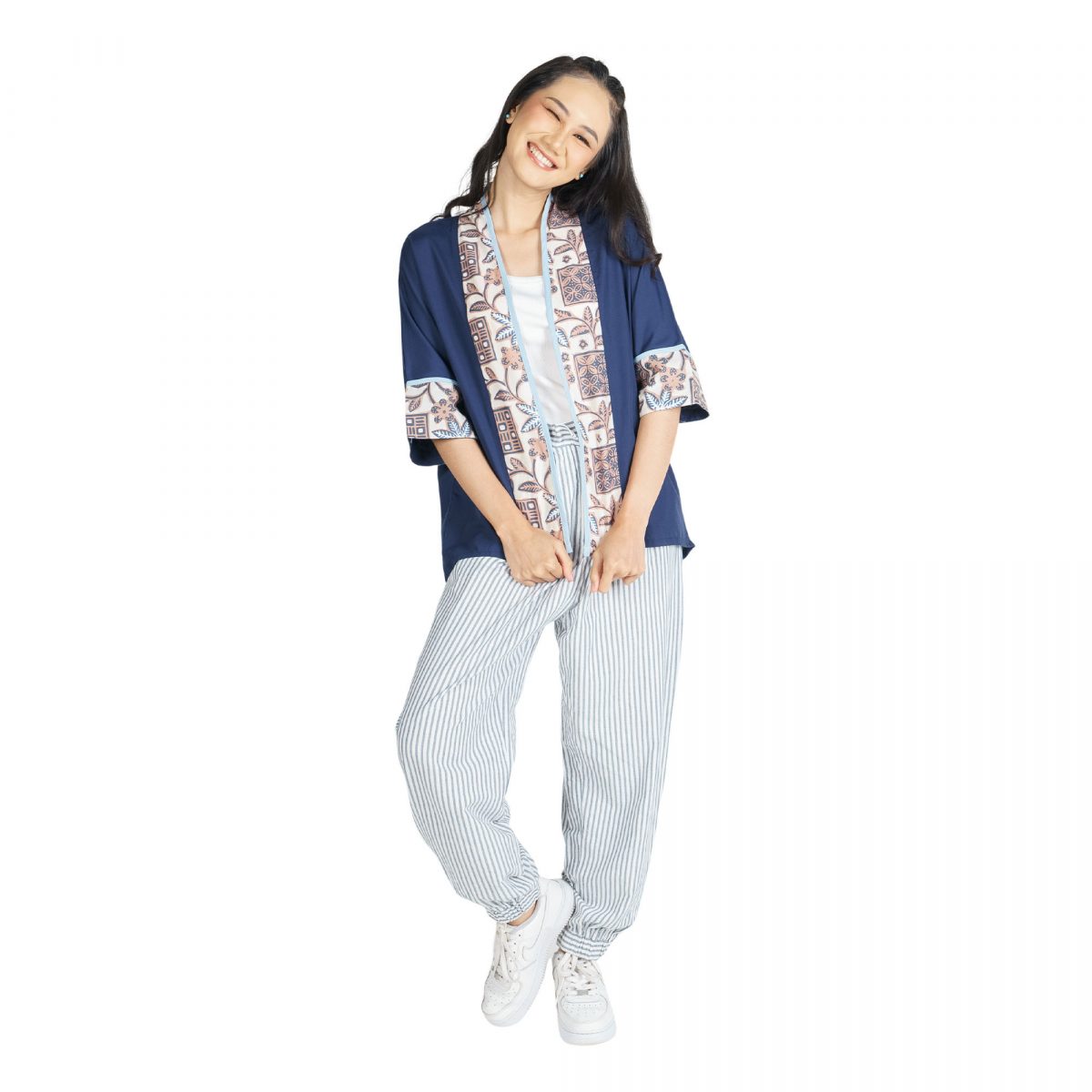 Divya Blazer Cream Navy - Image 6