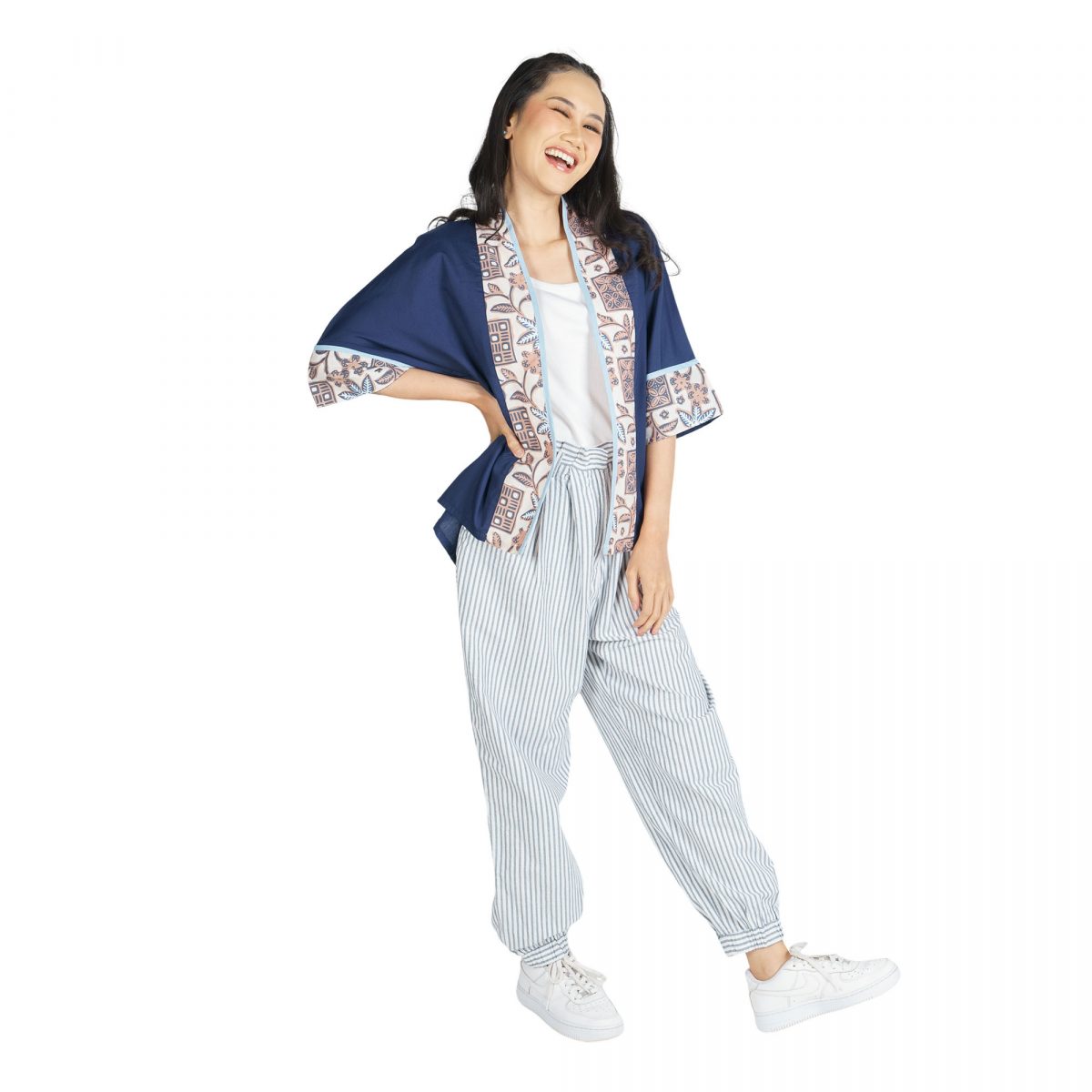 Divya Blazer Cream Navy - Image 4