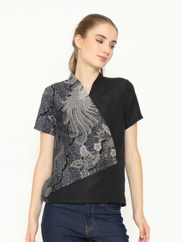 Leslie 2 Blouse Black Grey