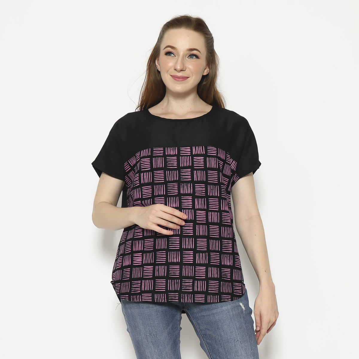 Forever Blouse Black Pink
