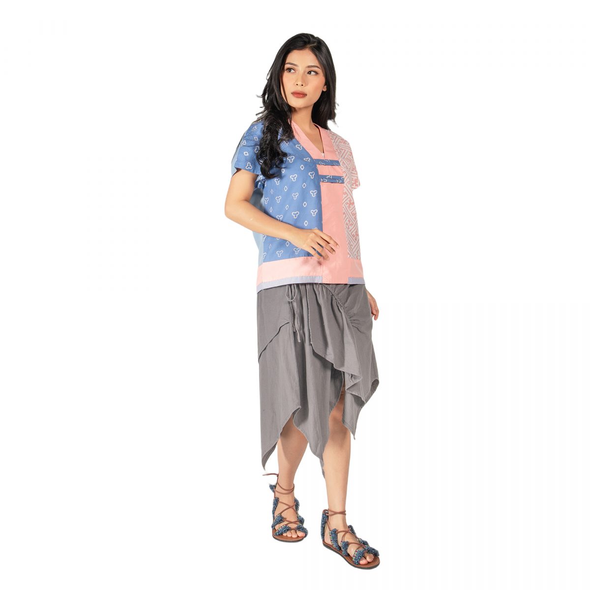 Inara Blouse Blue Pink - Image 3