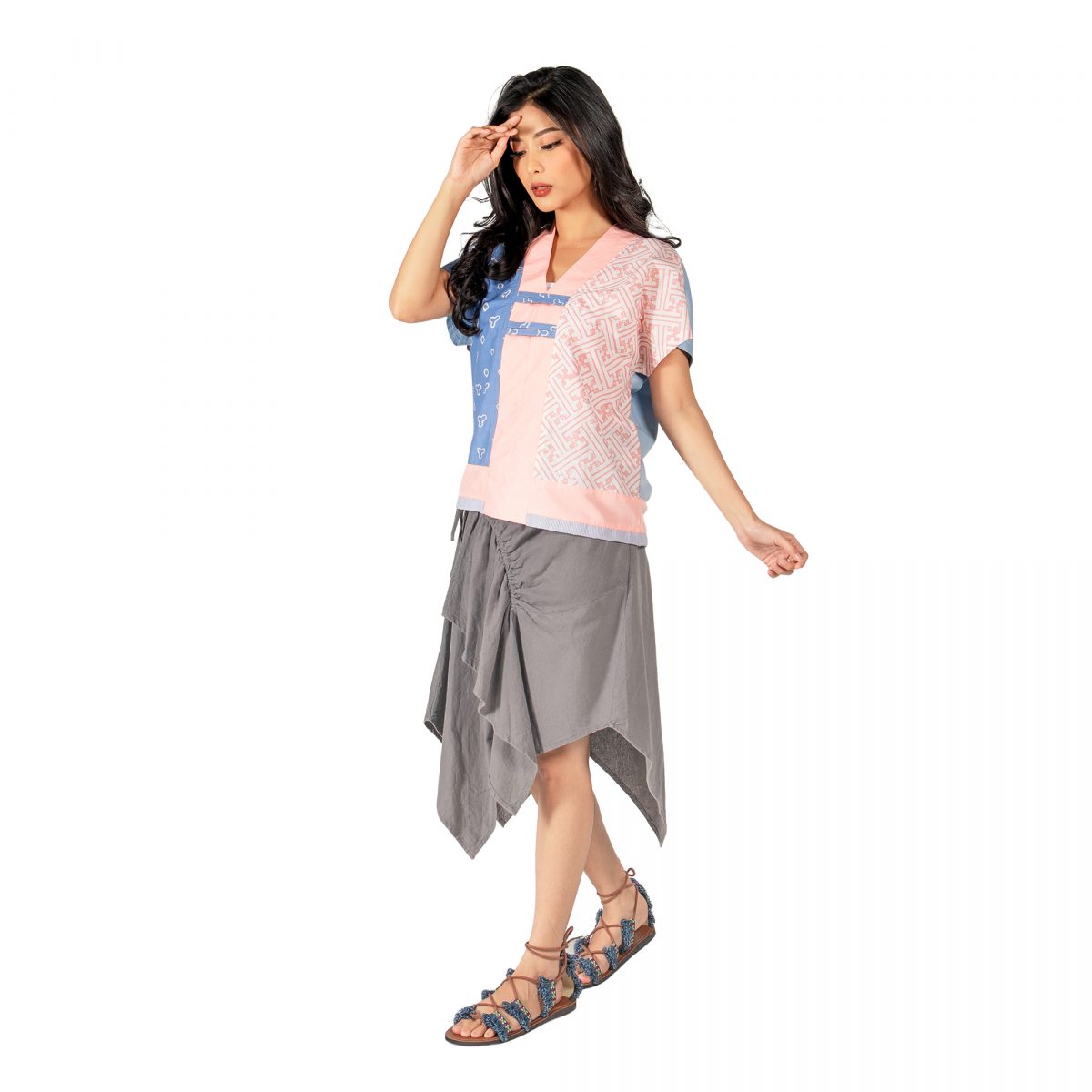 Inara Blouse Blue Pink - Image 4