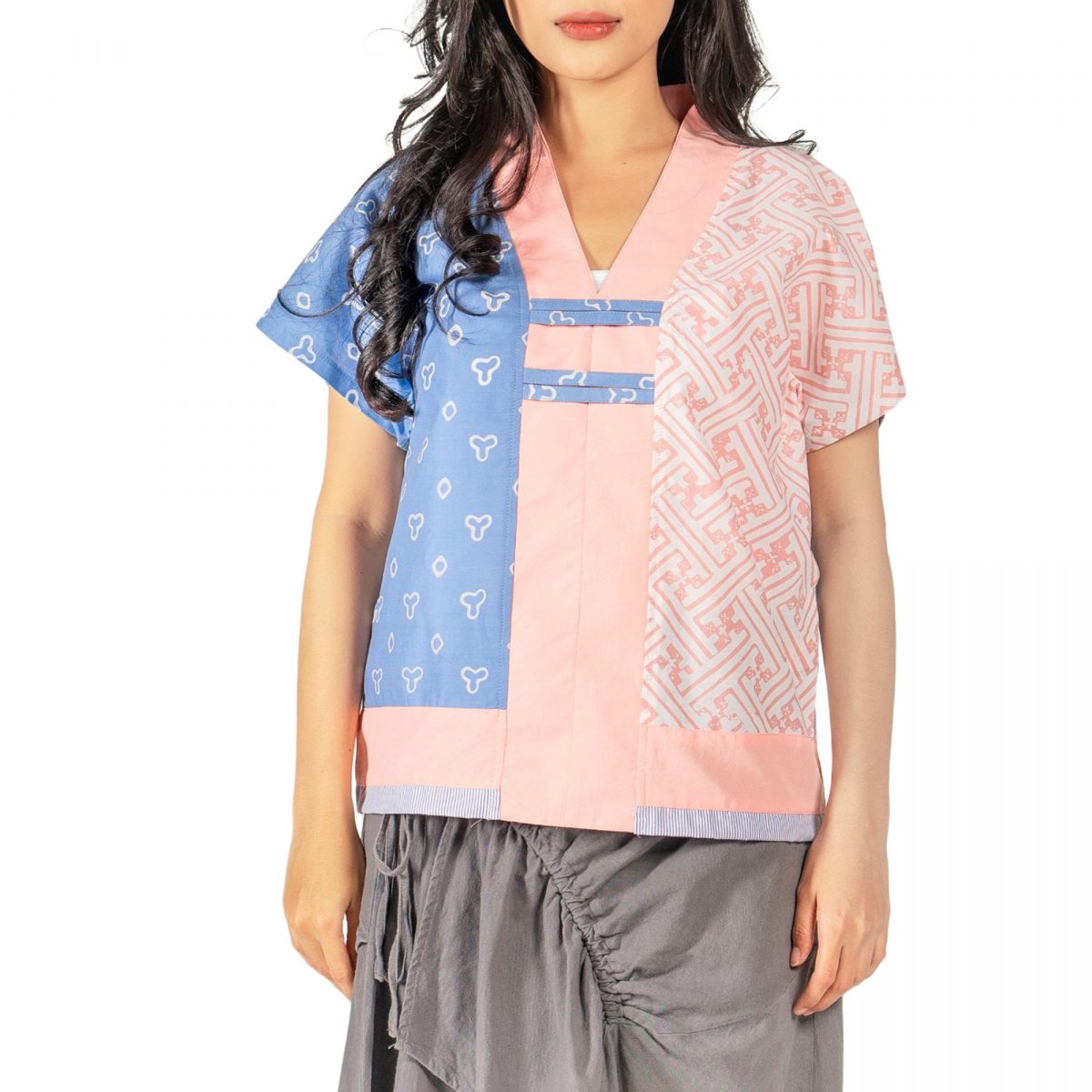 Inara Blouse Blue Pink - Image 2
