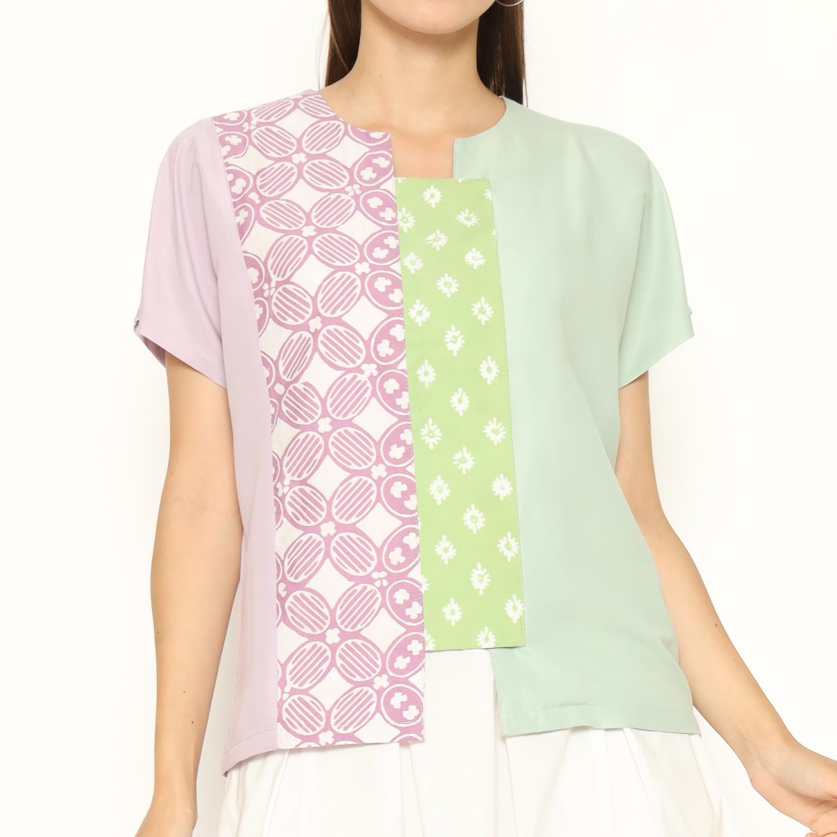 Novina Blouse Purple Green - Image 2
