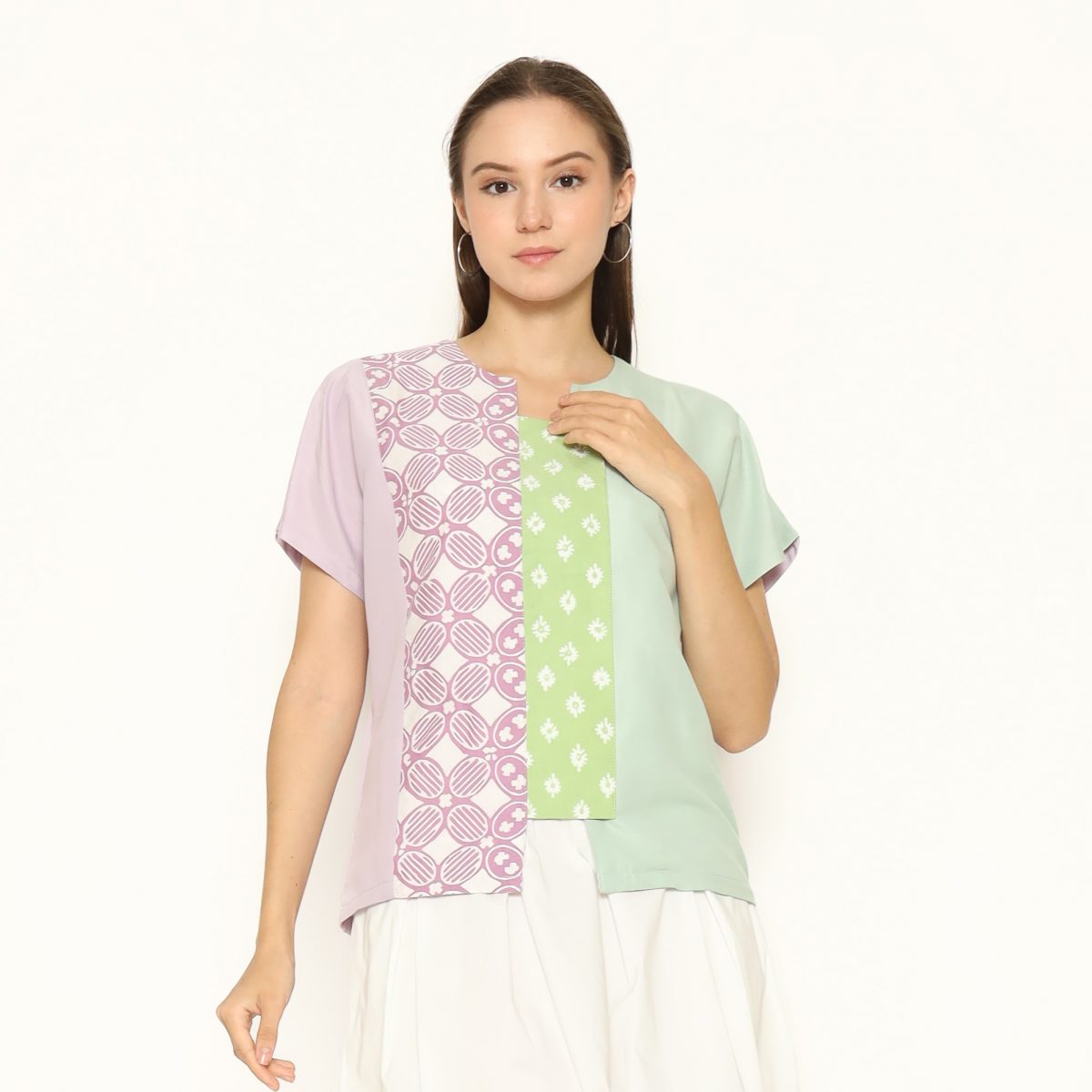Novina Blouse Purple Green