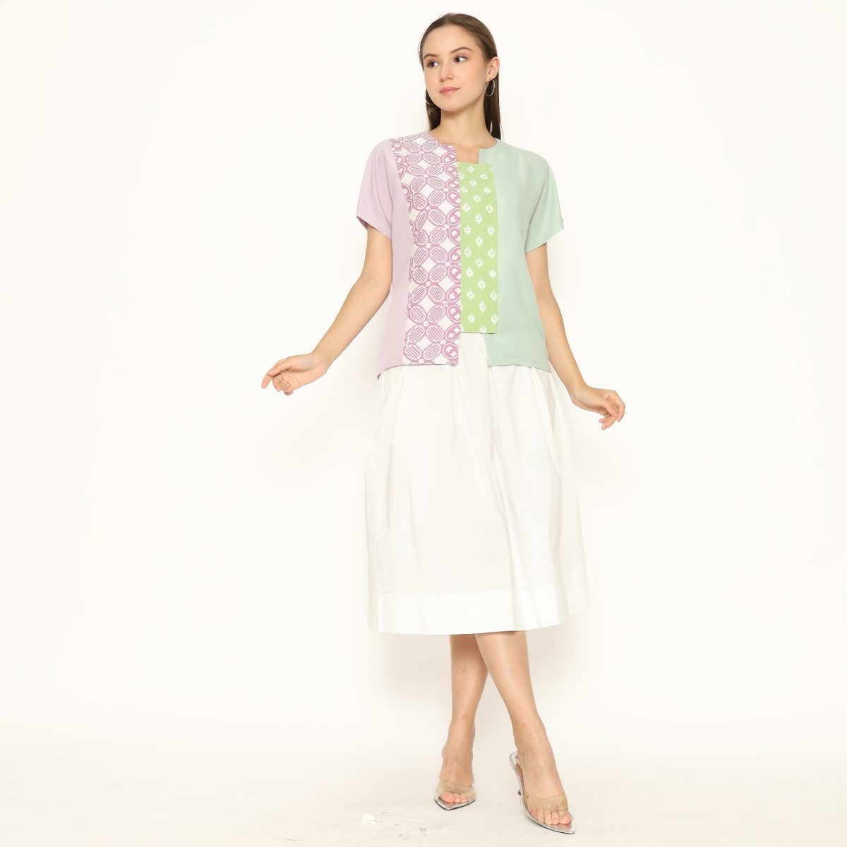 Novina Blouse Purple Green - Image 8