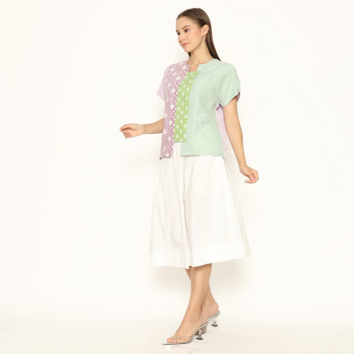 Novina Blouse Purple Green - Image 3
