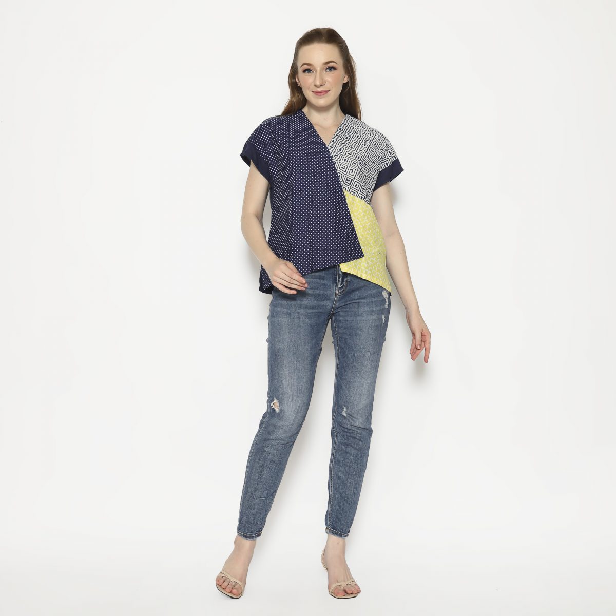 Rossie Blouse Navy Yellow - Image 7