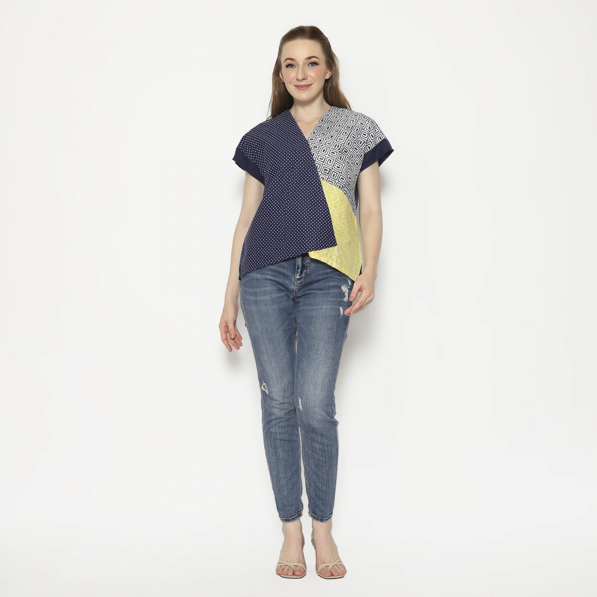 Rossie Blouse Navy Yellow - Image 6