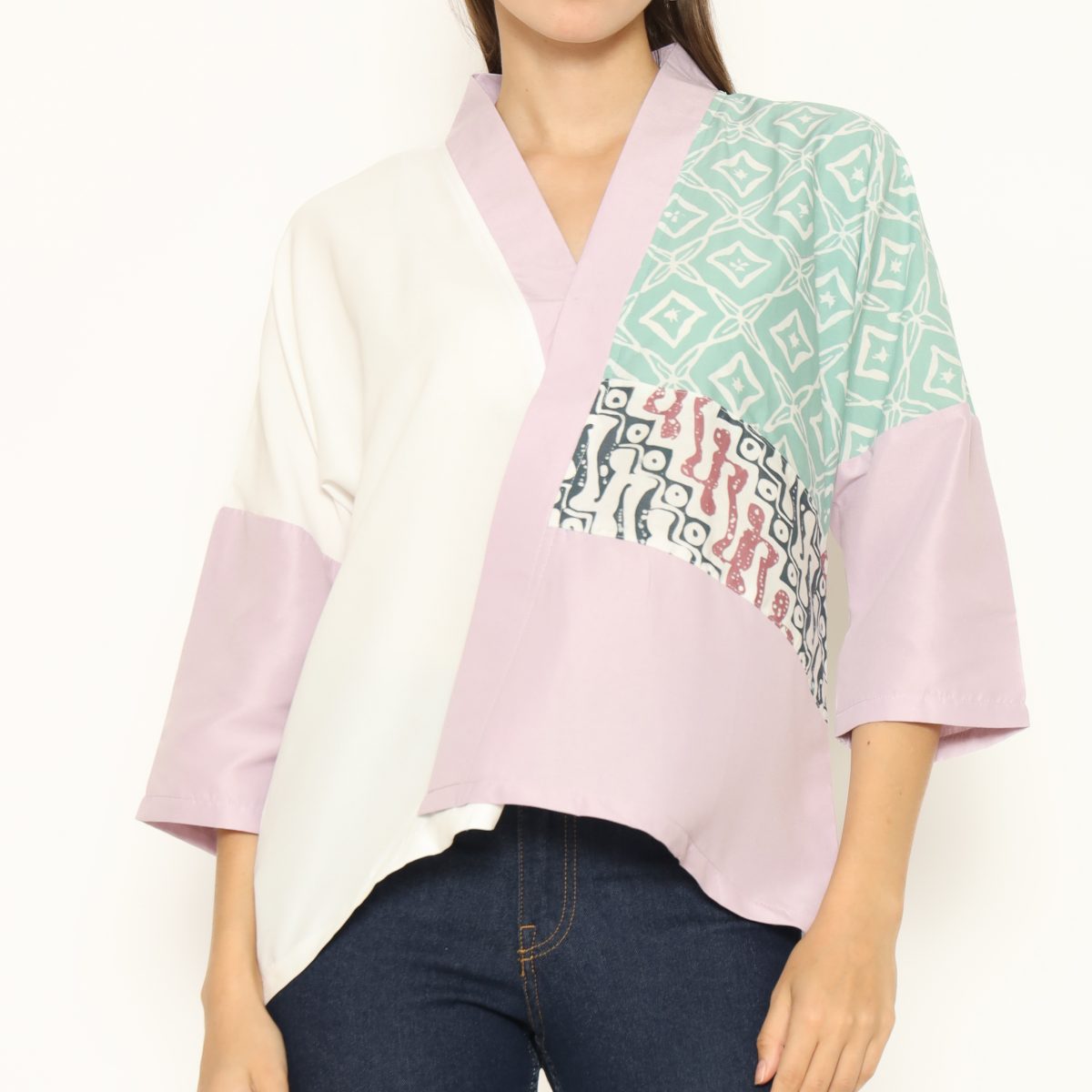 Amanda Blouse Purple Green - Image 2