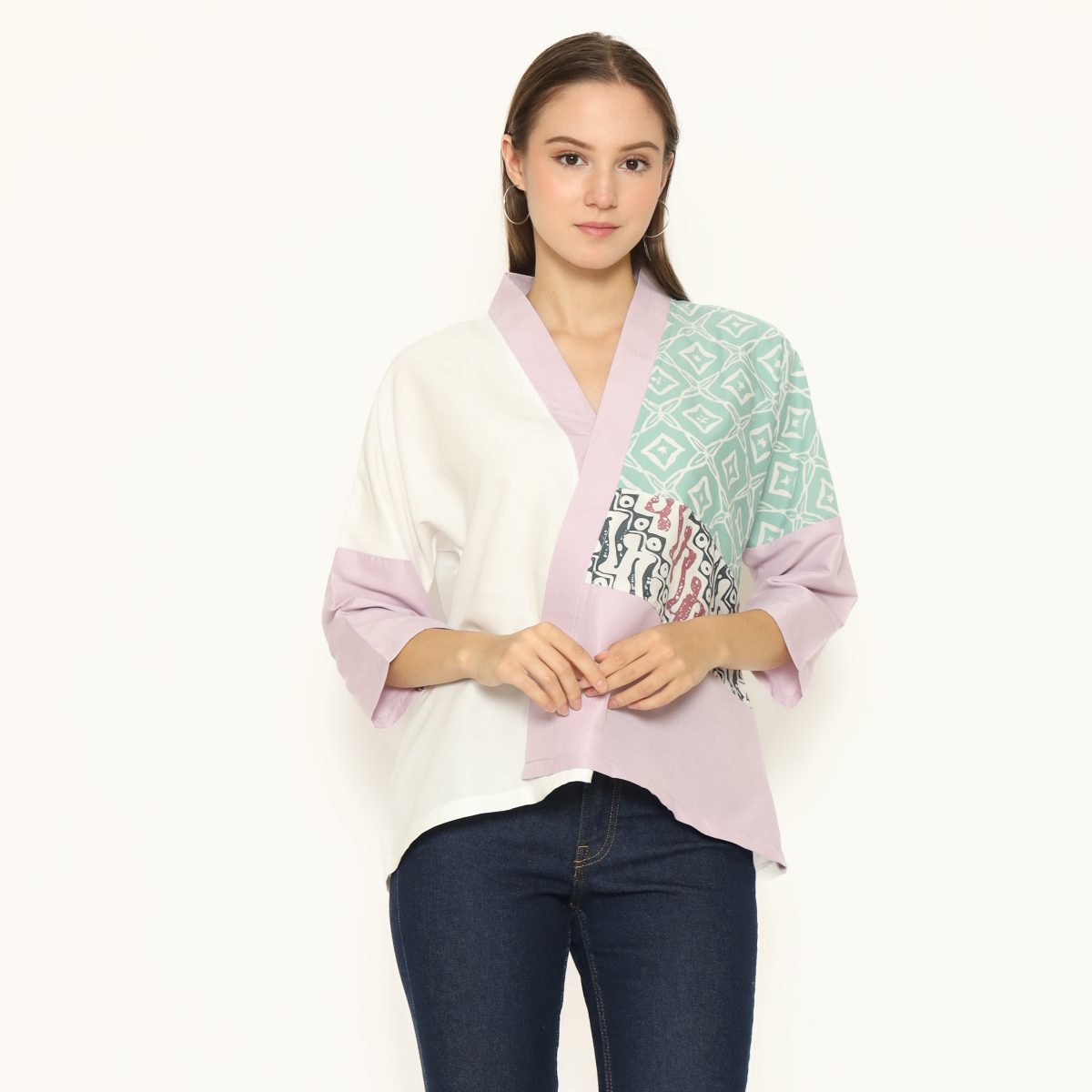 Amanda Blouse Purple Green - Image 5
