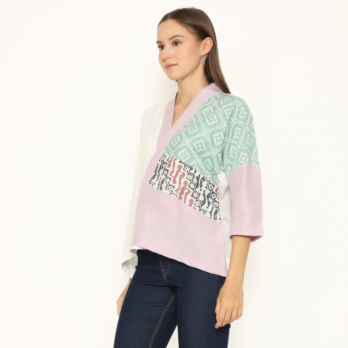 Amanda Blouse Purple Green - Image 4