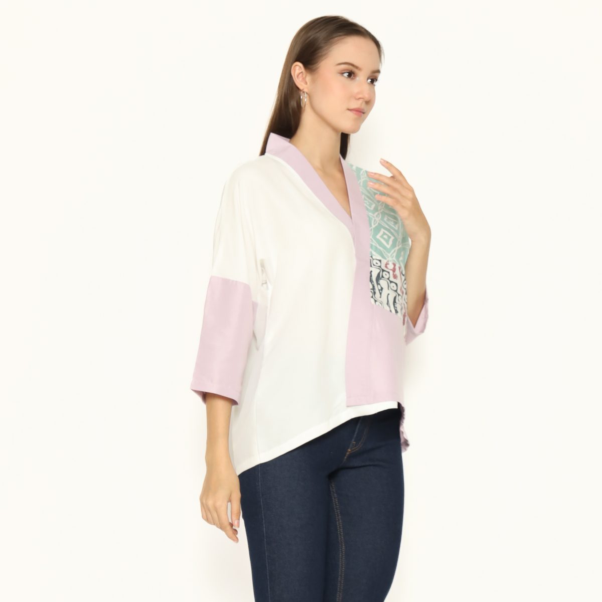 Amanda Blouse Purple Green - Image 6