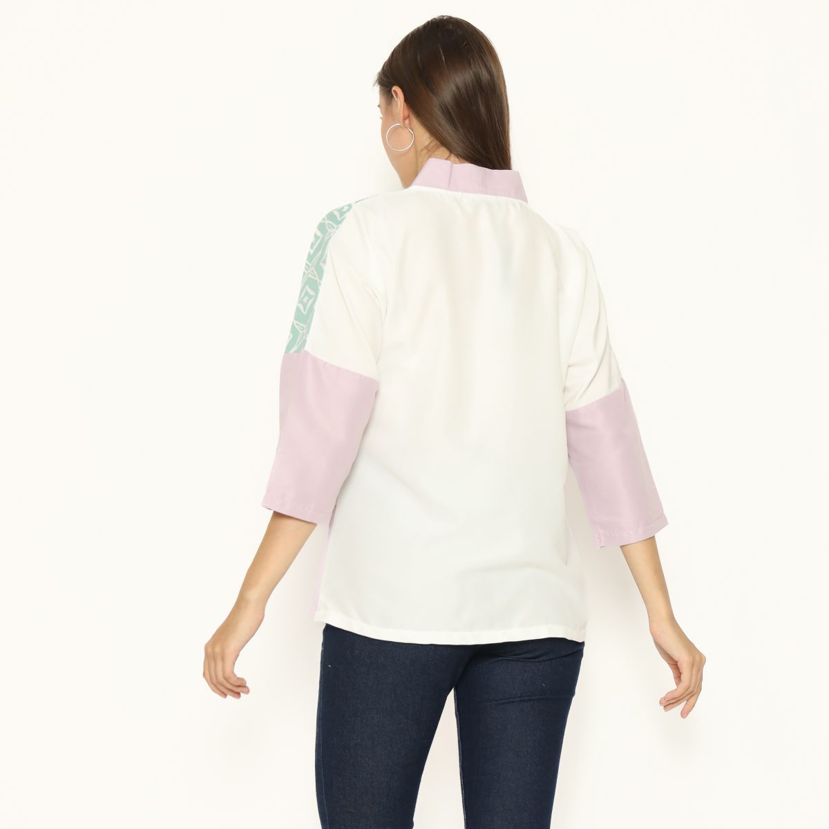 Amanda Blouse Purple Green - Image 8