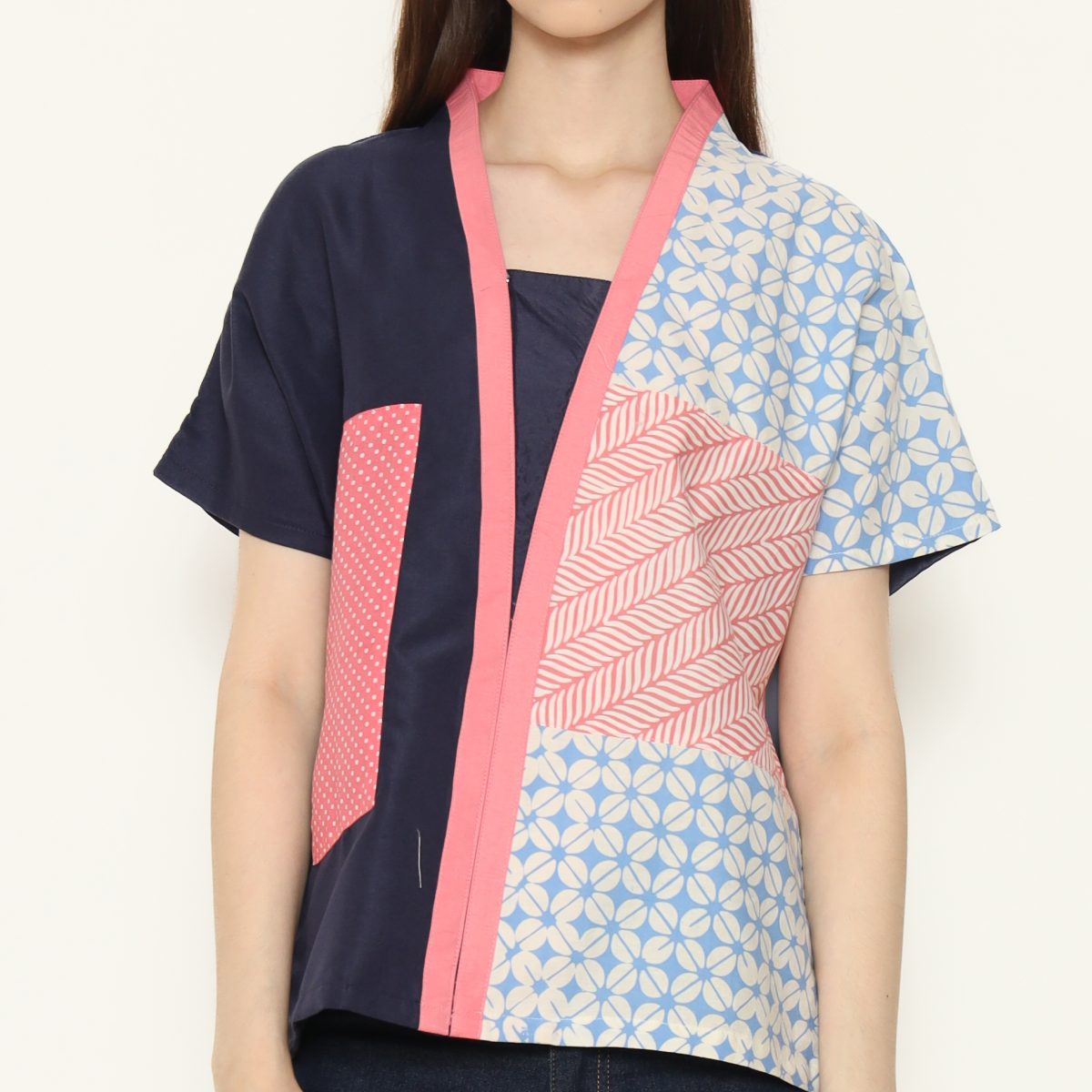 Daneli Blouse Blue Pink - Image 4
