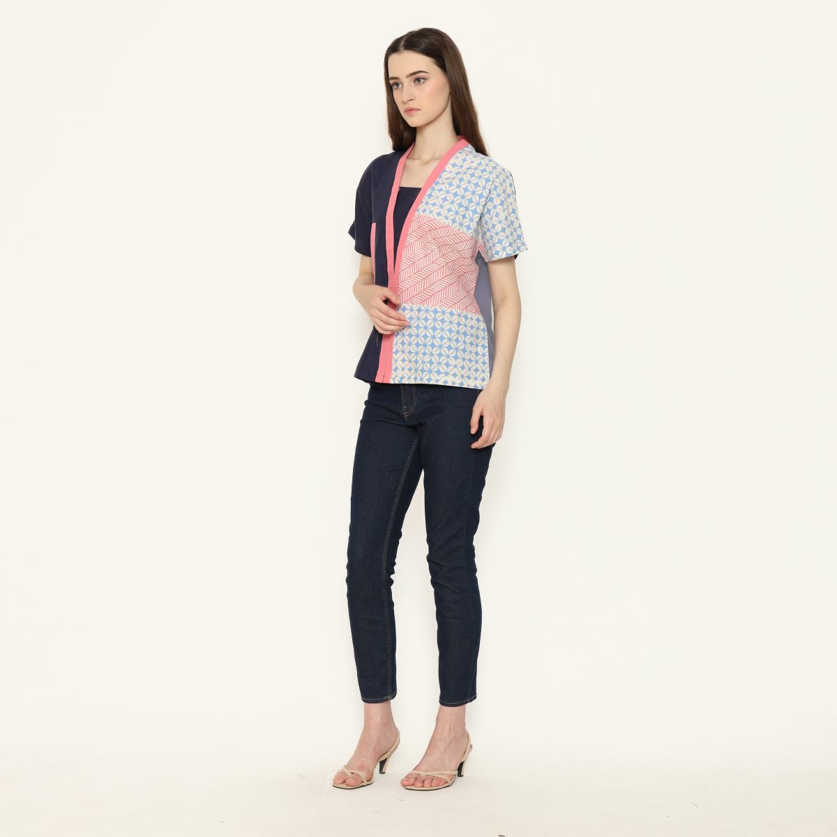 Daneli Blouse Blue Pink - Image 6