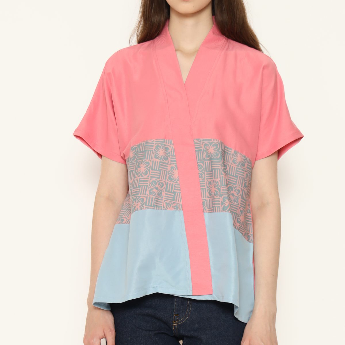Andini Blouse Pink Green - Image 2